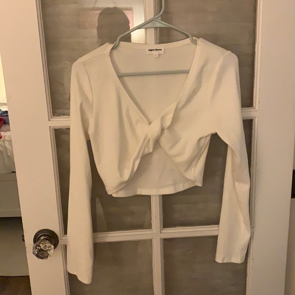 Super down twist crop top